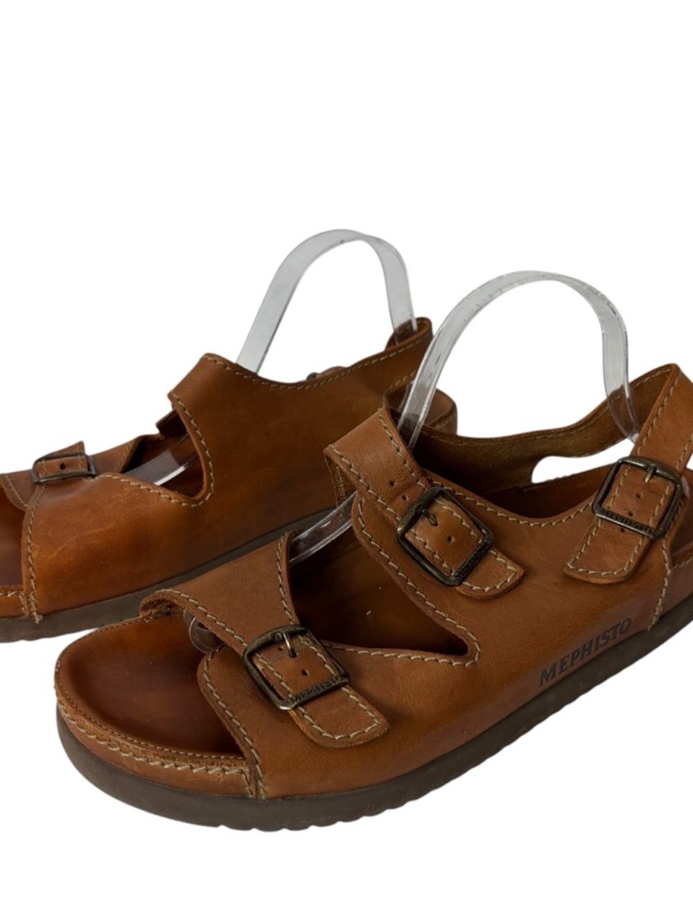 Mephisto Sandal triple buckle strap Brown Leather Men’s Size US 10 EU 44 - Picture 5 of 8